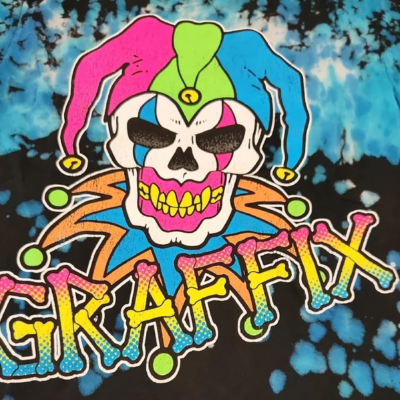 Graffix Colorful Tie Dyed Jester Tee Unisex Size Small - Picture 6 of 6